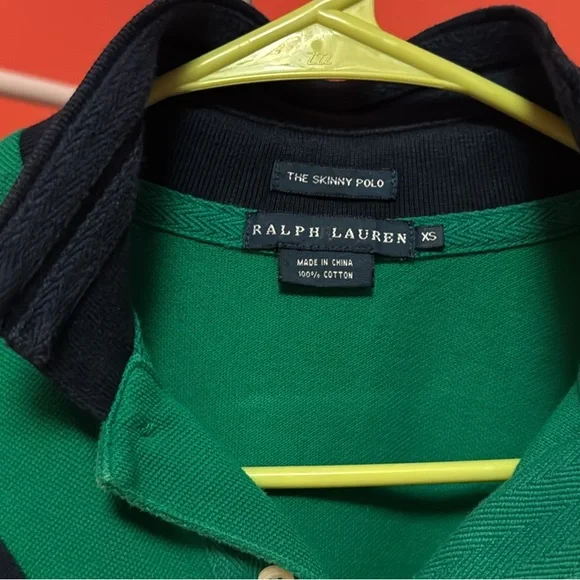 Rugby by Ralph Lauren Green and Navy Polo Shirt - Picture 2 of 8